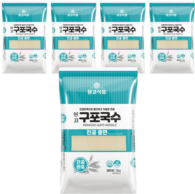 몽고간장 구포국수 진공중면, 3kg, 5개