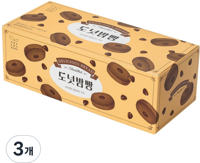 화과방 도넛밤빵, 600g, 3개