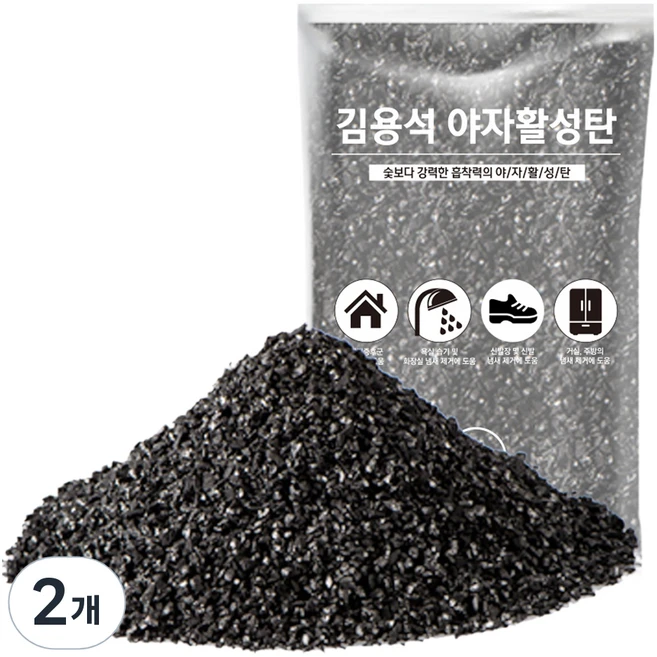 김용석생활연구소 야자활성탄 공기정화 실내 탈취제 본품, 1kg, 2개 - 쿠팡