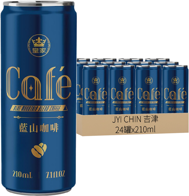 JYI CHIN 吉津 皇家藍山綜合咖啡, 210ml, 24罐