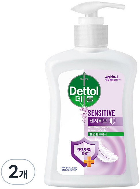 데톨 향균 핸드워시 센서티브, 2개, 250ml