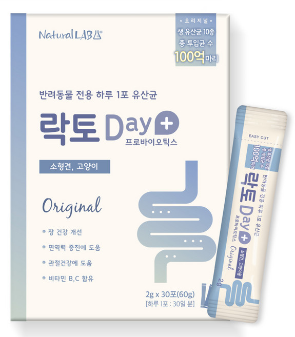 네츄럴랩 반려동물 락토데이 영양제 30p, 60g, 장건강/유산균, 1개