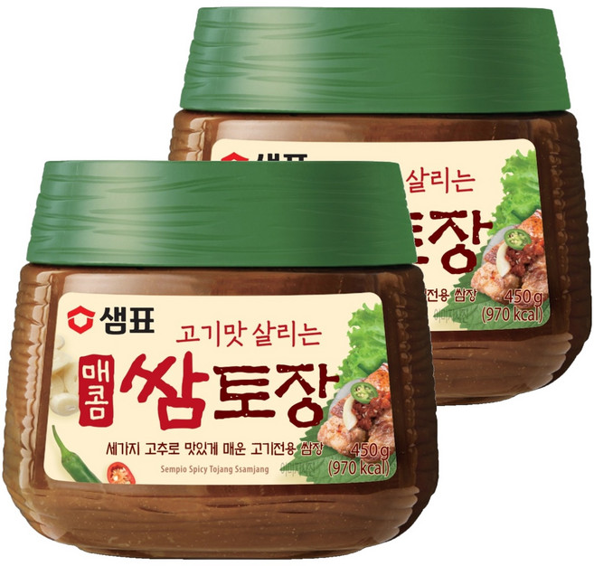 샘표 매콤 쌈토장, 450g, 2개