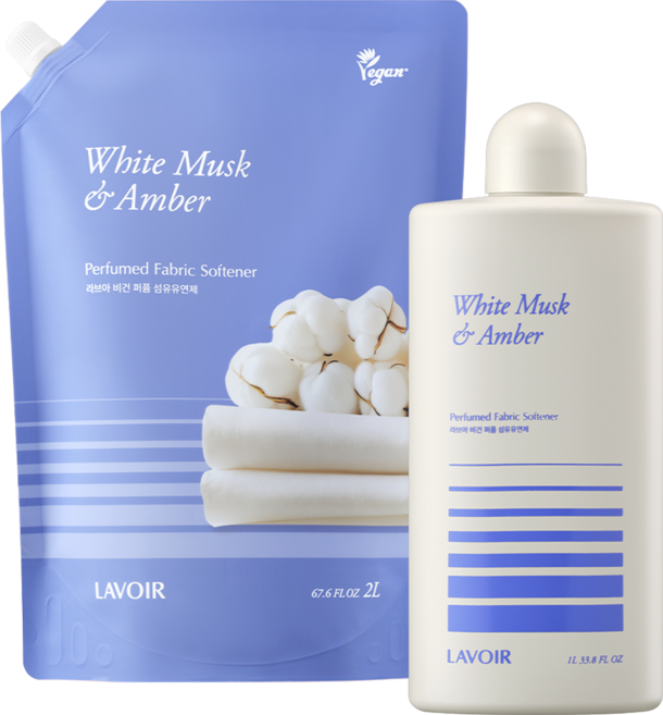 라브아 고농축 퍼퓸드 섬유유연제 화이트머스크 앤 앰버 본품 1L + 리필 2L 세트, 1개