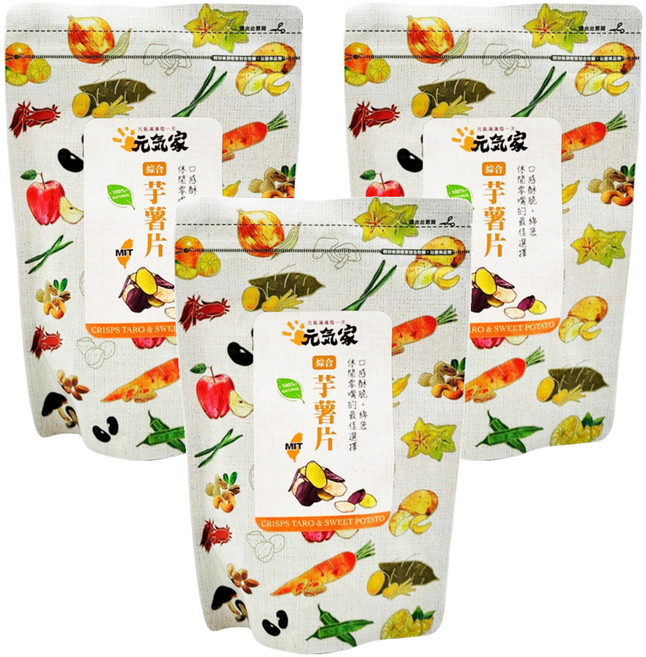元氣家 綜合芋薯片, 80g, 3包