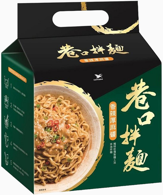 統一 巷口拌麵 香辣厚麻醬 124g, 4包