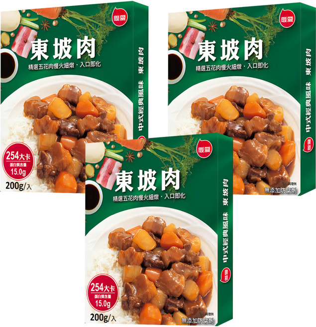 聯夏 東坡肉調理包, 200g, 3盒