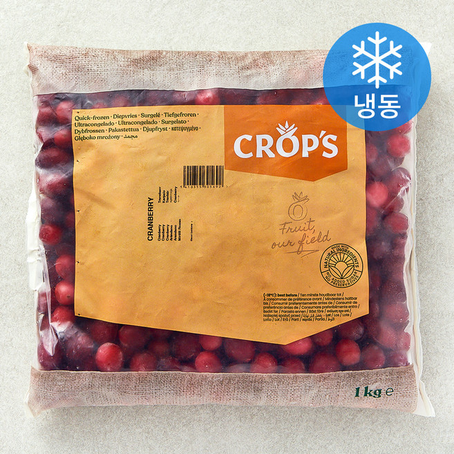 크롭스 캐나다산 크랜베리 (냉동), 1kg, 1개