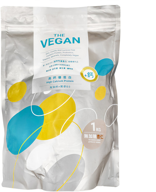 THE VEGAN 樂維根 骨力高鈣植物性優蛋白 無糖杏仁, 1kg, 1袋