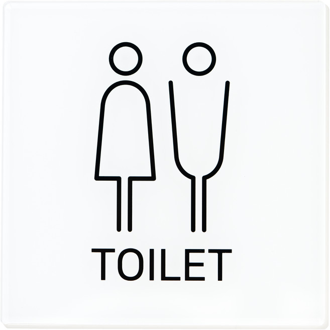 스튜디오투명 화장실 표지판 UX타입 정사각, TOILET(남여공용)