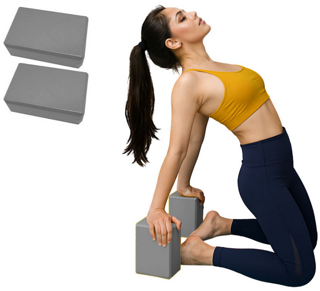 사비나 폼브릭 스트레칭 요가블럭, 그레이, 2개