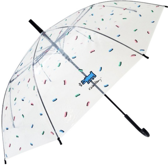 키스해링 팝 특허살대 투명우산 튼튼한 자동 비닐 장우산