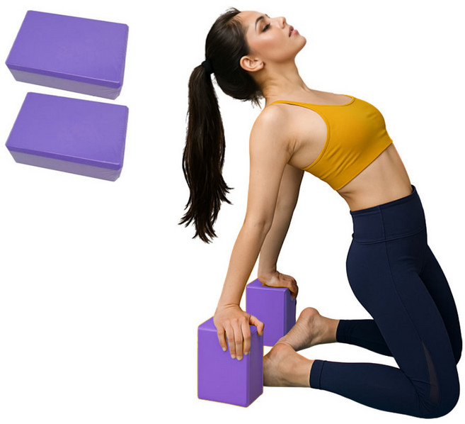 사비나 폼브릭 스트레칭 요가블럭, 퍼플, 2개