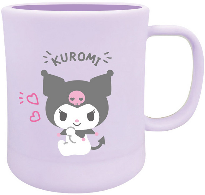 릴팡 산리오 키요 더블컬러 핸들컵, 쿠로미, 1개, 300ml