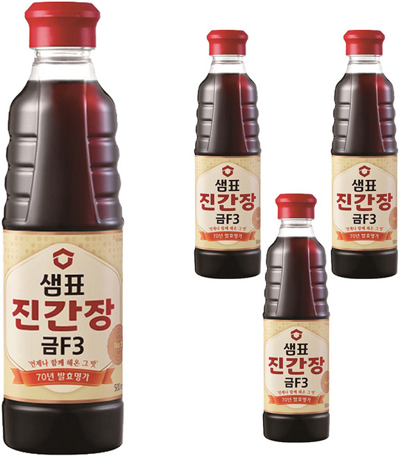 샘표 진간장 금F3, 500ml, 4개