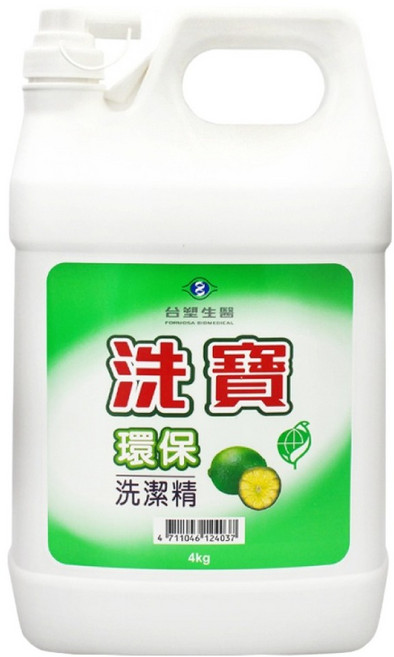 台塑生醫 洗寶 環保洗潔精, 4kg, 1桶