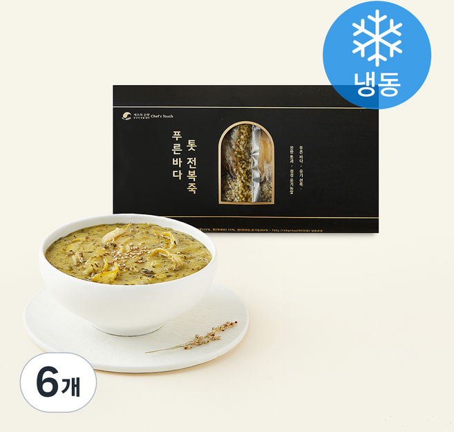 셰프의손맛 푸른바다 톳 전복죽 5개입 (냉동), 750g, 6개