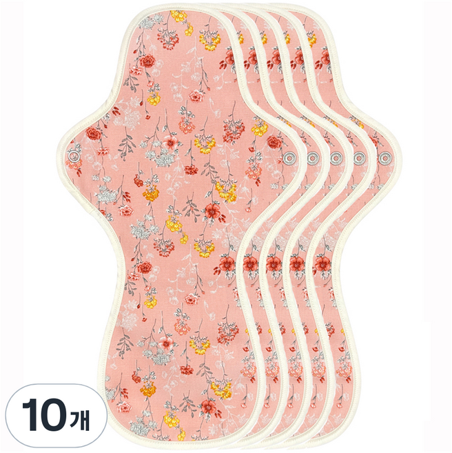 이채 플라워 날개형 면생리대 핑크플로라, 10개, 1개입, 오버나이트