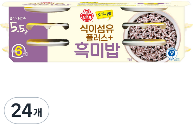 오뚜기 오뚜기밥 식이섬유플러스 흑미밥, 130g, 24개