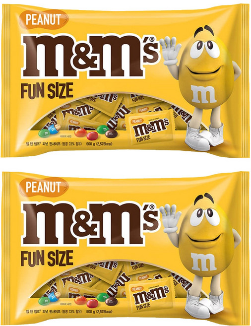 엠앤엠즈 피넛 펀사이즈 초콜릿, 500g, 2개