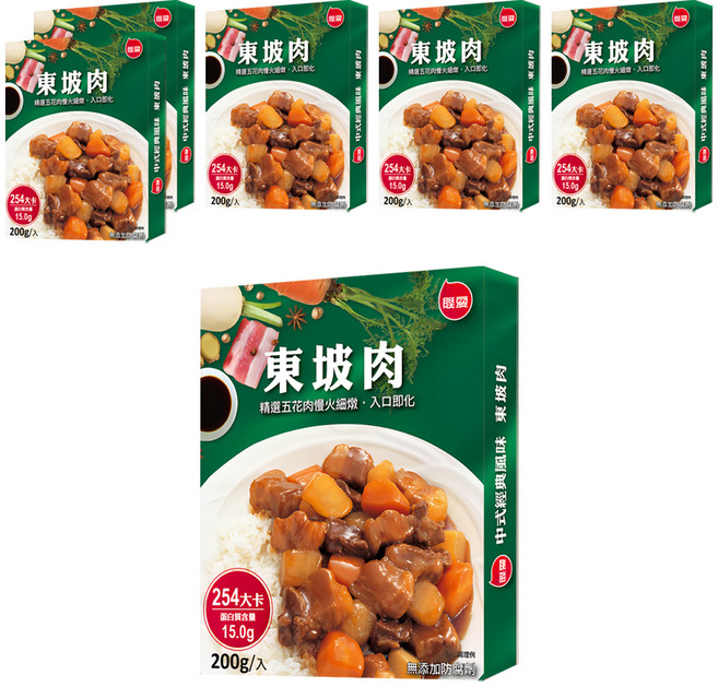 聯夏 東坡肉調理包, 200g, 6盒