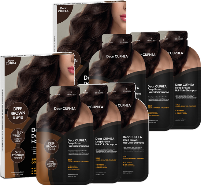 디어쿠페아 헤어 컬러 샴푸 15ml x 3p, 딥브라운, 2개