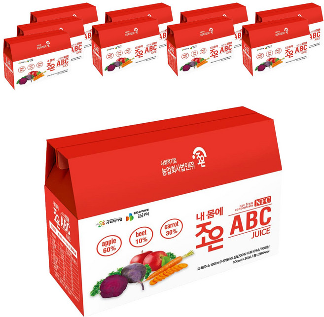 조은 내 몸에 조은 ABC 과채주스, 3L, 10개