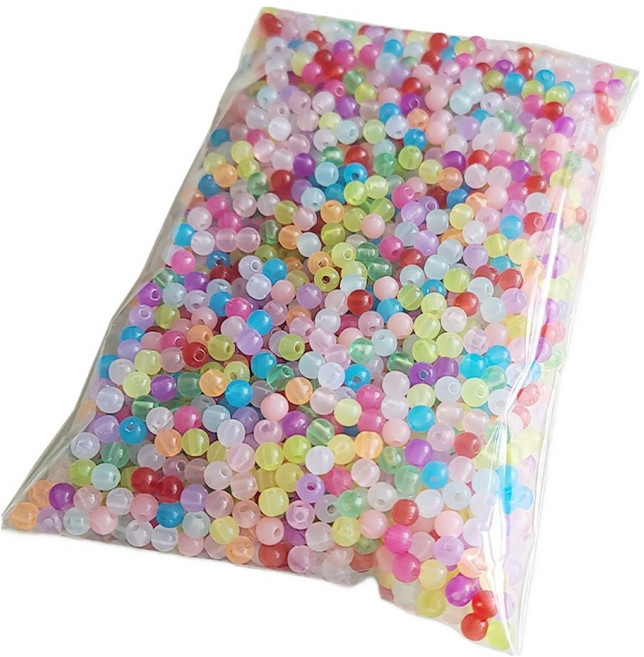 문구담 반투명 컬러믹스 대용량 구슬 악세사리부자재 6mm, 혼합색상, 1개