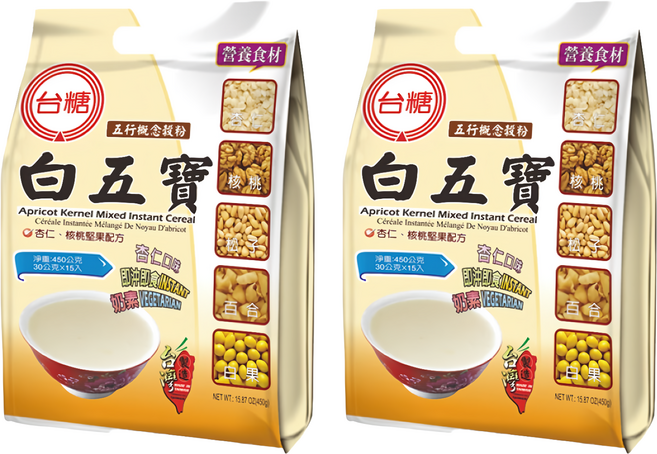 台糖 白五寶 杏仁核桃堅果配方沖泡飲, 450g, 2袋