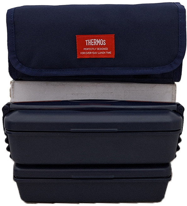 THERMOS 膳魔師 雙層保溫便當盒飯盒 DJB-906W DPNV, 藏藍色, 1個