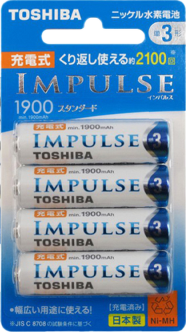 TOSHIBA 東芝 充電池 TNH-3ME4P, 4顆, 1組