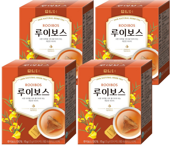 담터 삼각티백 루이보스 차, 1.5g, 10개입, 4개