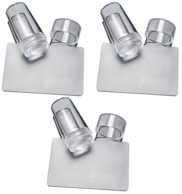 마켓감성 네일 투명스탬프, 혼합색상, 3개