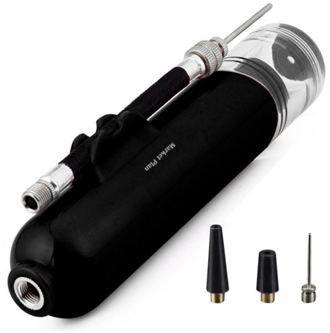 마켓플랜 스포츠볼 휴대용 미니 에어펌프, 블랙, 1개