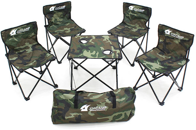 조아캠프 스마트 6종 의자 테이블 세트, 밀리터리