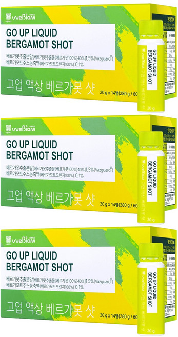 위바이옴 정품 고업 액상 베르가못 샷, 280g, 3개