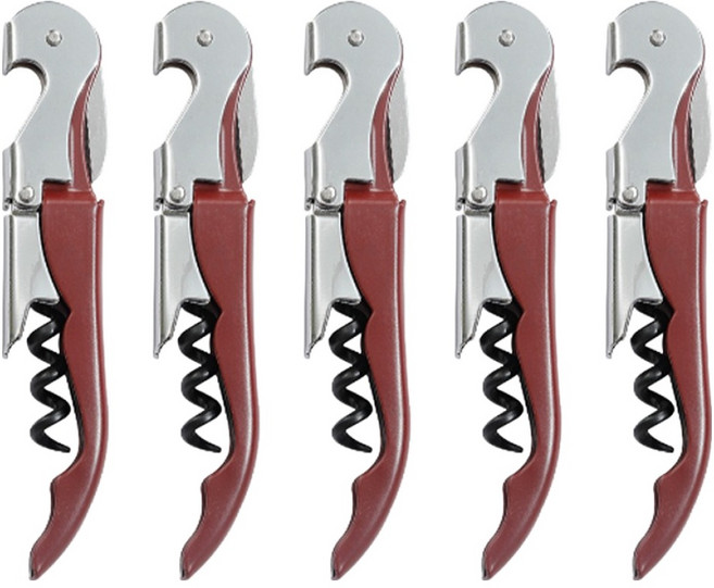 깨비다 다용도 2단 와인 오프너, 브라운, 5개