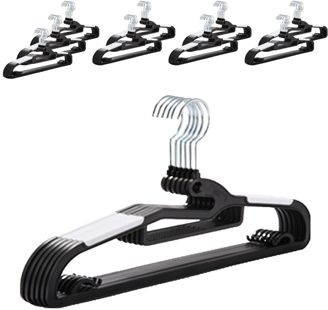 와이드 고리회전 논슬립 옷걸이, 화이트, 60개