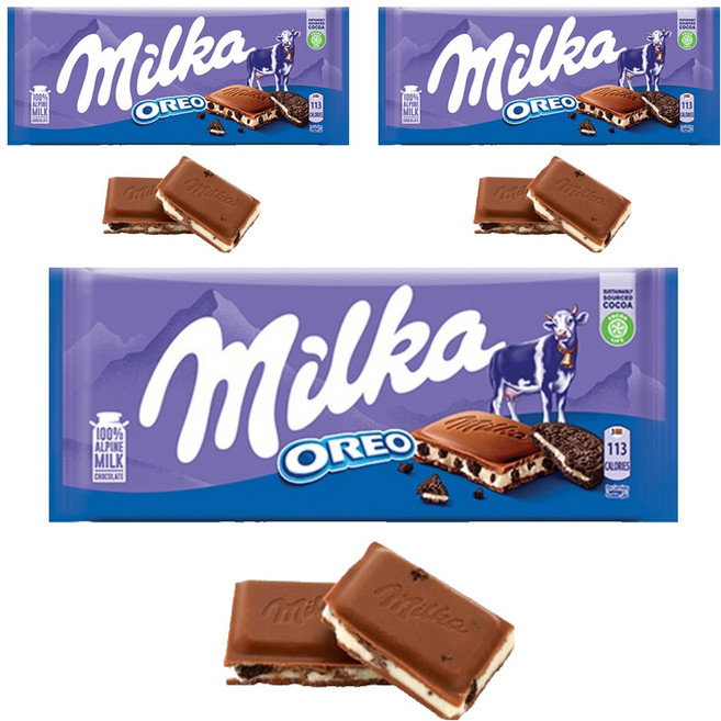 밀카 오레오 밀크 초콜릿, 100g, 3개