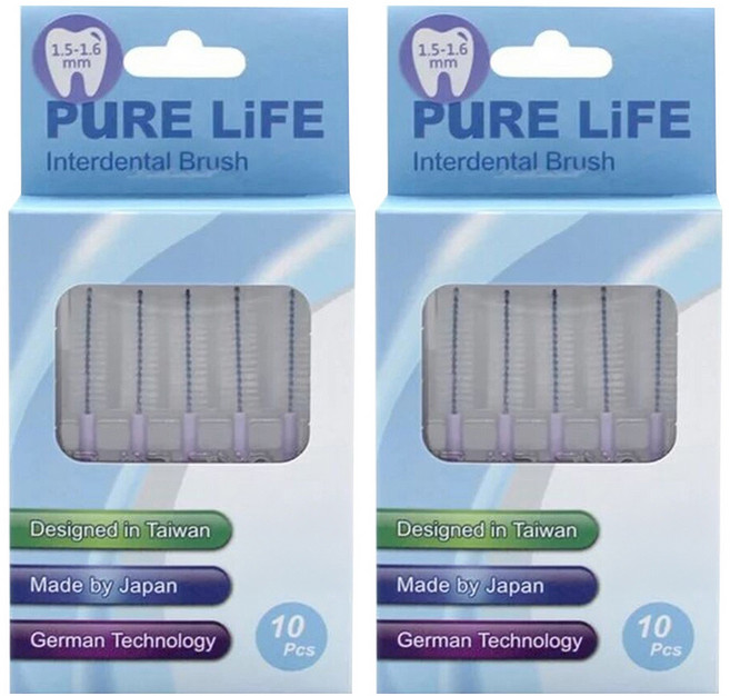 PuRE LiFE 寶淨 護齒替換刷毛 馬卡紫, 1.5mm, 10支, 2盒