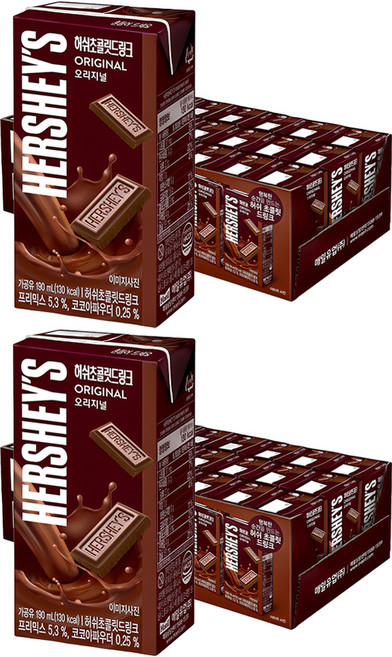 허쉬 초콜릿드링크 오리지널, 190ml, 48개