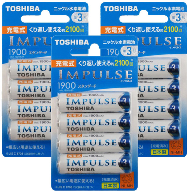 TOSHIBA 東芝 充電池 TNH-3ME4P, 4顆, 3組