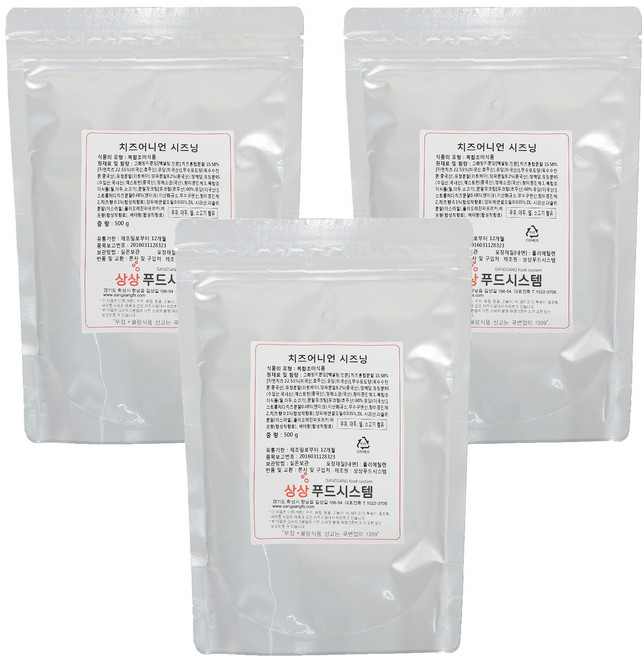 상상푸드 치즈어니언 시즈닝, 500g, 3개