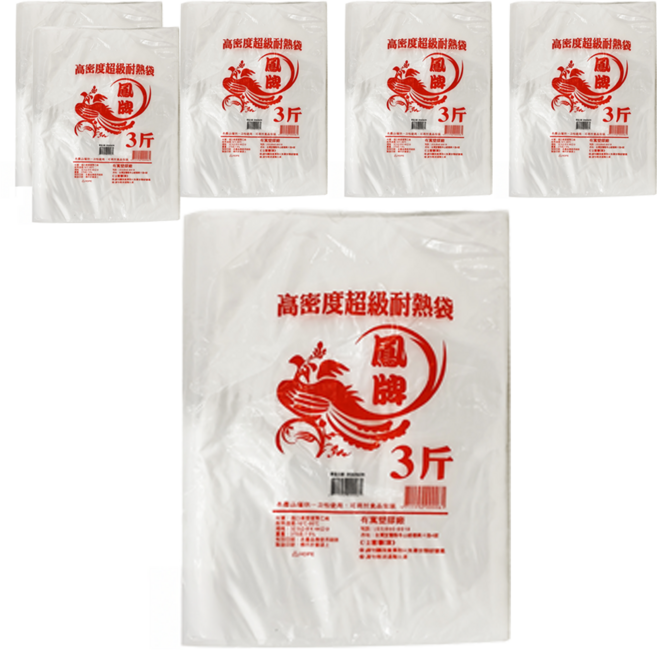 鳳牌 耐熱袋, 3斤(32.5 x 44cm), 1入, 6包