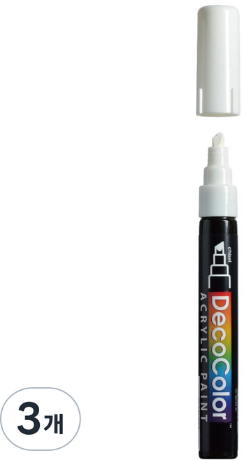 우찌다 데코 컬러 아크릴 마카 315 0 화이트, 3개, 1색