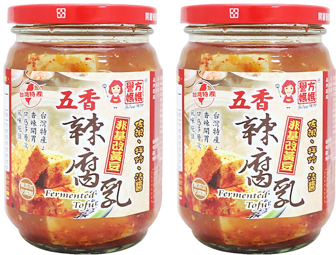 譽方媽媽 五香辣腐乳, 2罐, 460g