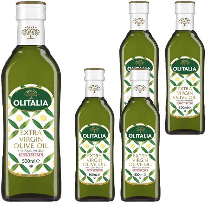 OLITALIA 奧利塔 特級初榨橄欖油 100% 新鮮橄欖果香味, 500ml, 5瓶