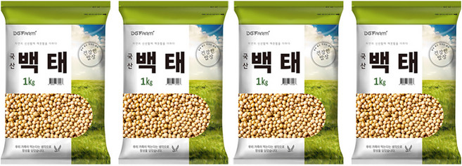 건강한밥상 국산 백태, 1kg, 4개
