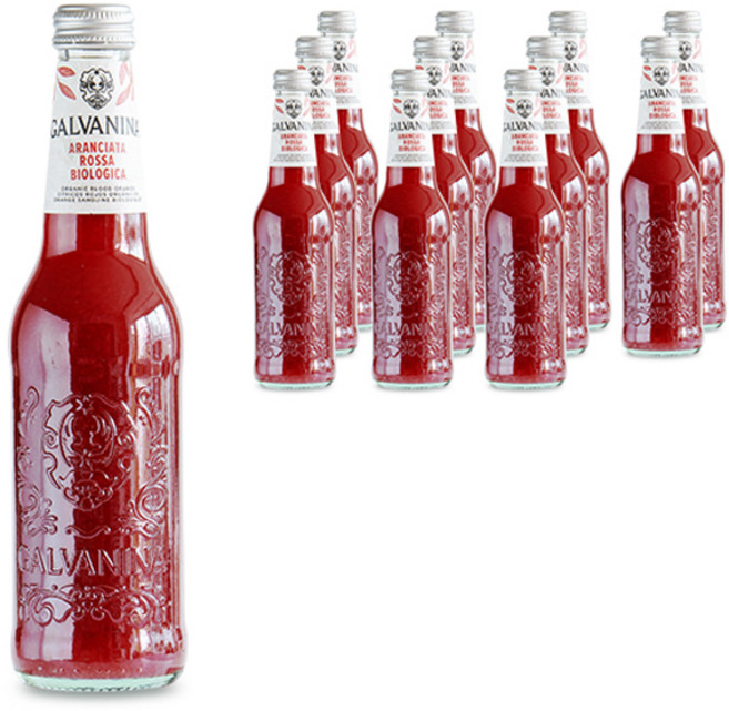 갈바니나 유기농 블러드오렌지 소다수, 12개, 355ml