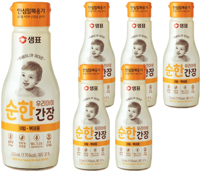 샘표 우리 아이 순한 간장 비빔 볶음용, 6개, 200ml